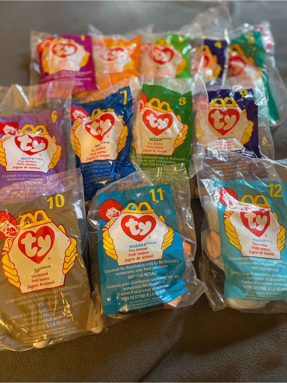 McDonald's 1998 Ty Beanie Plush Happy Meal Set